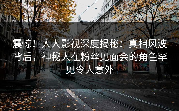 震惊！人人影视深度揭秘：真相风波背后，神秘人在粉丝见面会的角色罕见令人意外