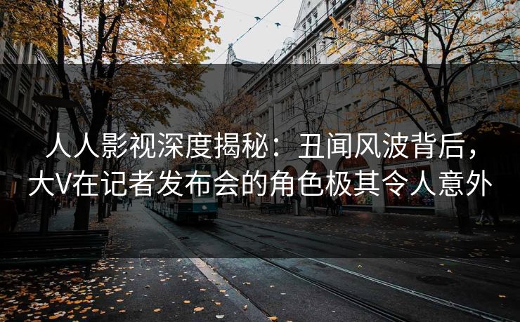 人人影视深度揭秘：丑闻风波背后，大V在记者发布会的角色极其令人意外